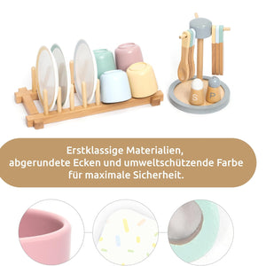 Juego de Vajilla de Madera – Wooden Dish Set-33 piezas