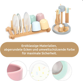 Juego de Vajilla de Madera – Wooden Dish Set-33 piezas