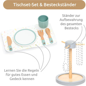 Juego de Vajilla de Madera – Wooden Dish Set-33 piezas