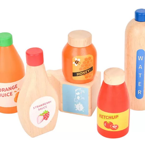 Set de Botellas y Salsas de Madera