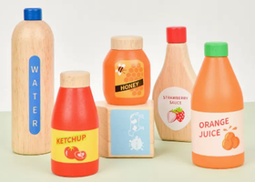 Set de Botellas y Salsas de Madera