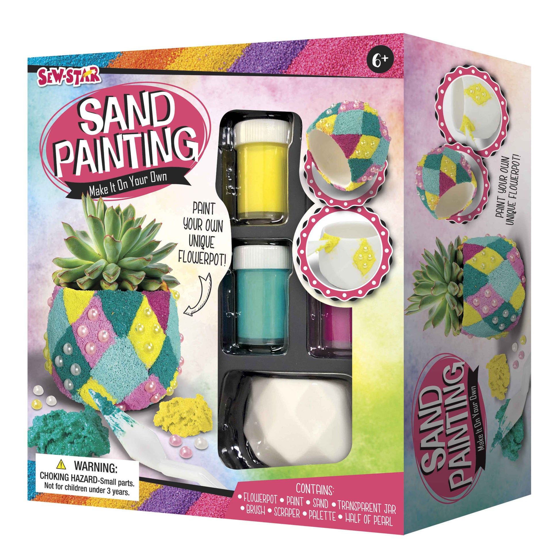 Kit de Manualidades Sand Painting - Maceta Decorativa