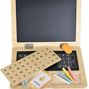 Laptop Educativa de Madera con Pizarra y Tarjetas Didácticas