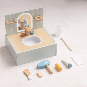 Lavamanos de Juguete de Madera con Accesorios – Set de Higiene Infantil