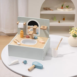 Lavamanos de Juguete de Madera con Accesorios – Set de Higiene Infantil