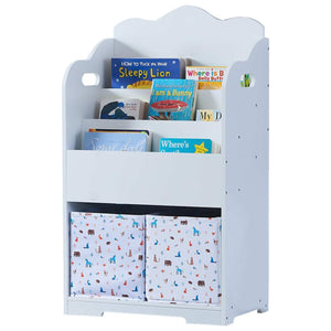 Librero Infantil de 3 Niveles con 2 Cajones de Tela