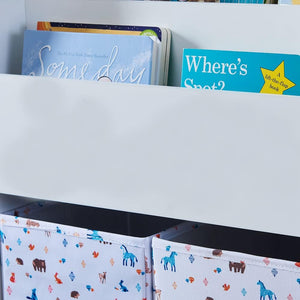 Librero Infantil de 3 Niveles con 2 Cajones de Tela