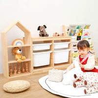 Librero Organizador Infantil Casita con 4 Bandejas