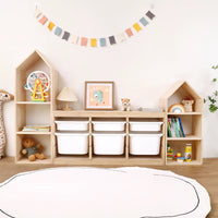 Librero Organizador Infantil Doble Casita con 6 Bandejas