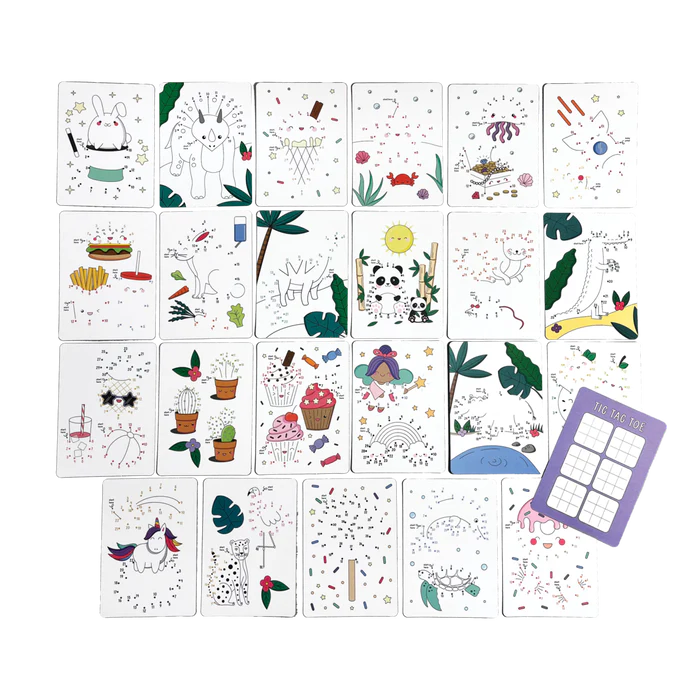 Tarjetas de Actividades para Conectar los Puntos & Tres en Raya