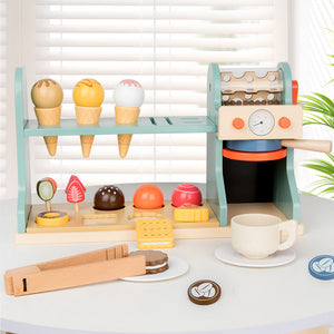 Máquina de Café y Helados de Madera