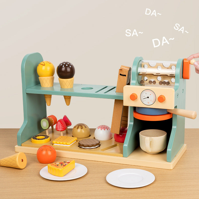 Máquina de Café y Helados de Madera