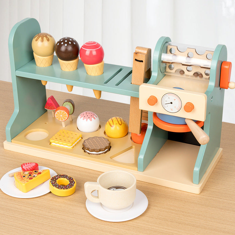 Máquina de Café y Helados de Madera