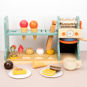 Máquina de Café y Helados de Madera