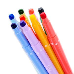 9 Marcadores de Doble Punta con Sello de Confeti