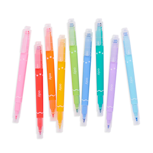 9 Marcadores de Doble Punta con Sello de Confeti