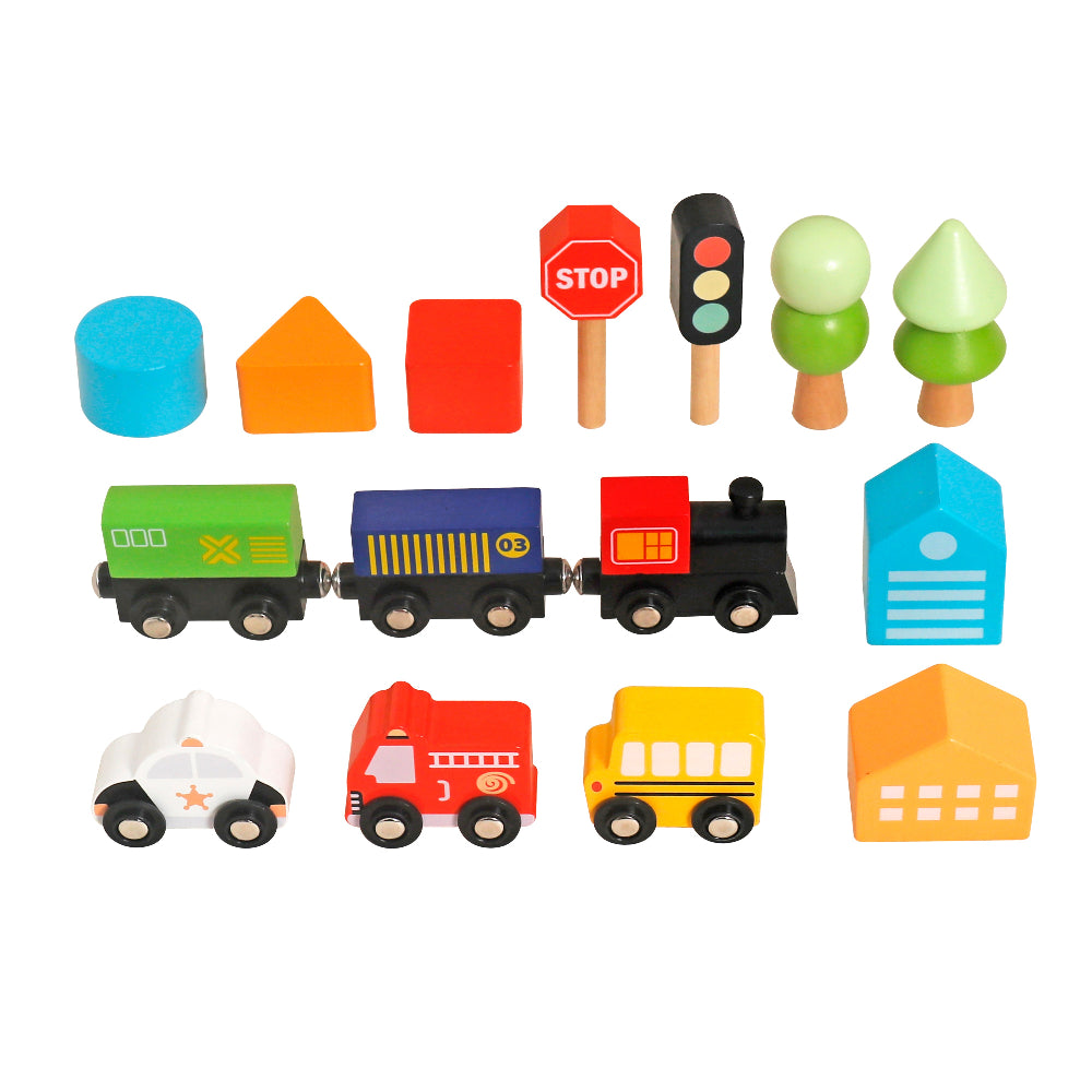 Mesa de Juegos Infantil de Madera con Tren y Laberinto
