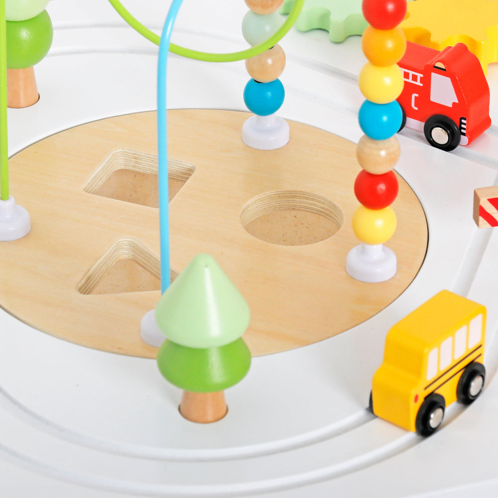 Mesa de Juegos Infantil de Madera con Tren y Laberinto