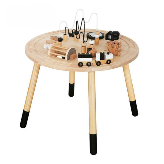 Mesa de Actividades de Montessori con Laberinto y Tren