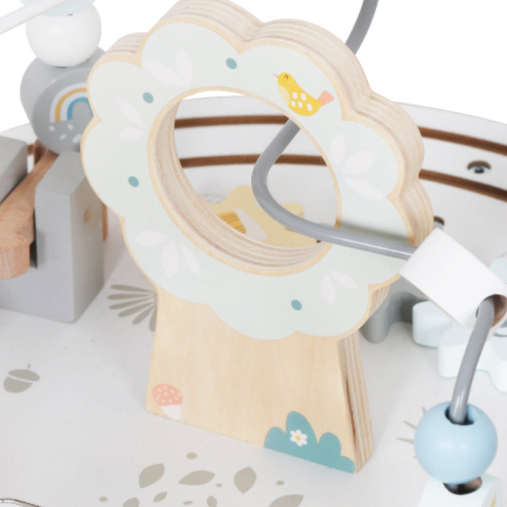 Mesa de Actividades de Madera con Laberinto y Tren Safari