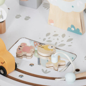 Mesa de Actividades de Madera con Laberinto y Tren Safari