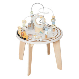 Mesa de Actividades de Madera con Laberinto y Tren Safari