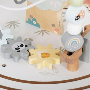 Mesa de Actividades de Madera con Laberinto y Tren Safari