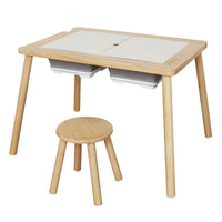 Mesa Sensorial de Madera con Silla y 2 Contenedores