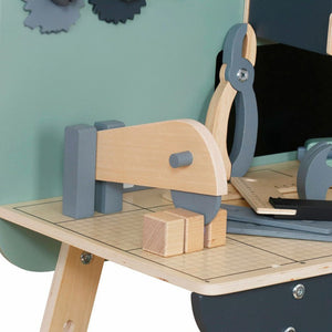 Mesa de Herramientas de Madera con Accesorios