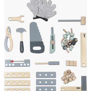 Mesa de Herramientas de Madera con Accesorios