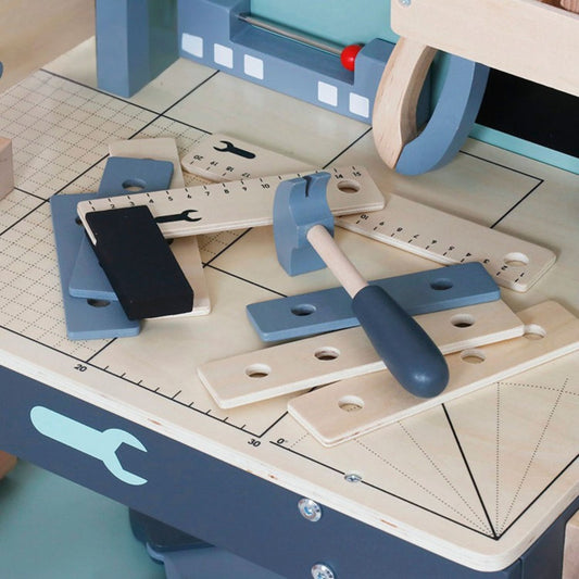 Mesa de Herramientas de Madera con Accesorios