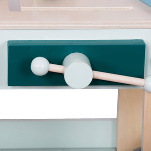 Mesa de Trabajo de Madera con Pizarra – Juego de Herramientas