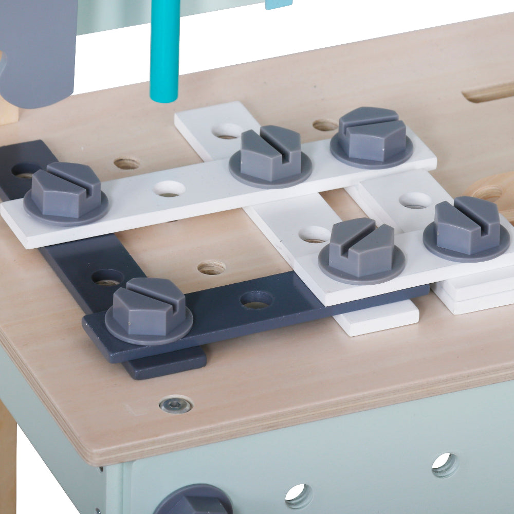 Mesa de Trabajo de Madera con Pizarra – Juego de Herramientas