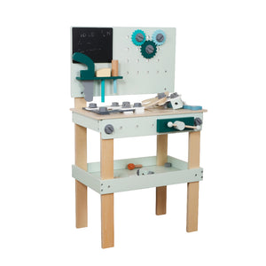 Mesa de Trabajo de Madera con Pizarra – Juego de Herramientas