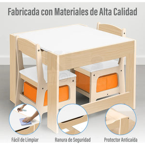 Mesa y Sillas Infantiles Multifuncionales 4 en 1