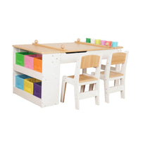 Mesa Infantil con 2 Sillas y Accesorios para Actividades Creativas