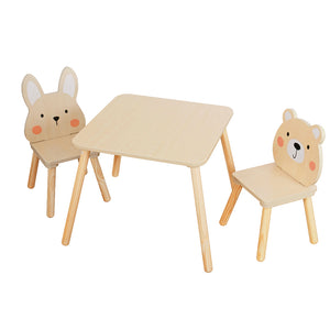 Set Infantil de Mesa y Sillas Conejo & Oso