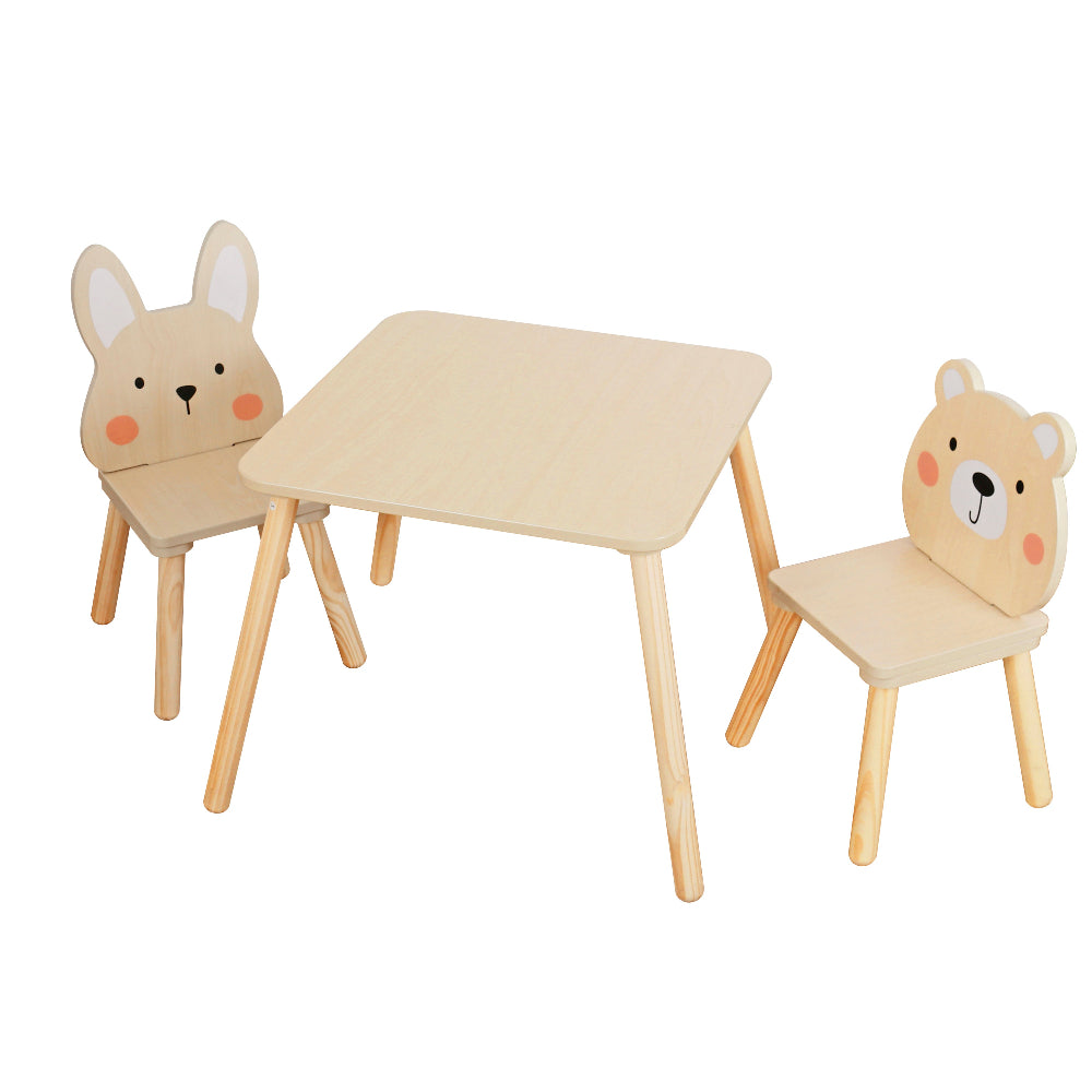 Set Infantil de Mesa y Sillas Conejo & Oso