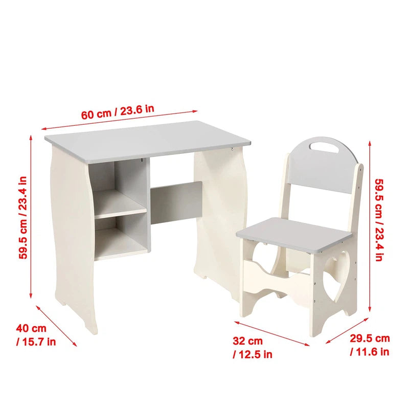 Escritorio Infantil Set de Mesa y Silla de Madera