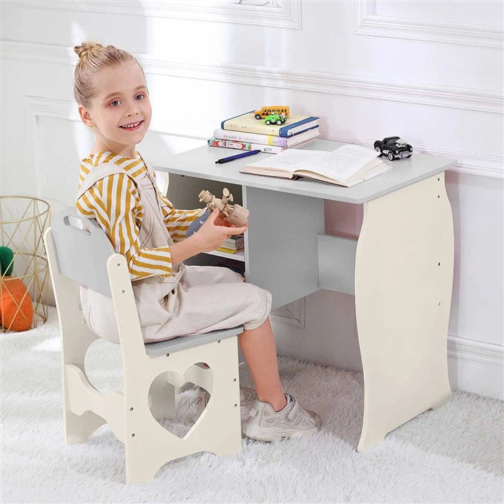 Escritorio Infantil Set de Mesa y Silla de Madera