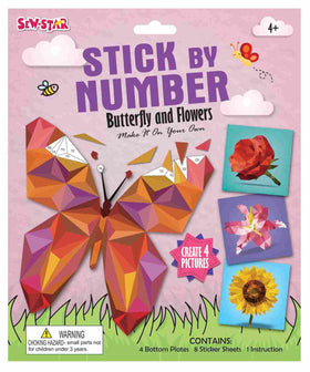Sticker by Number Butterfly and Flowers