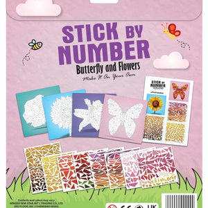 Sticker by Number Butterfly and Flowers