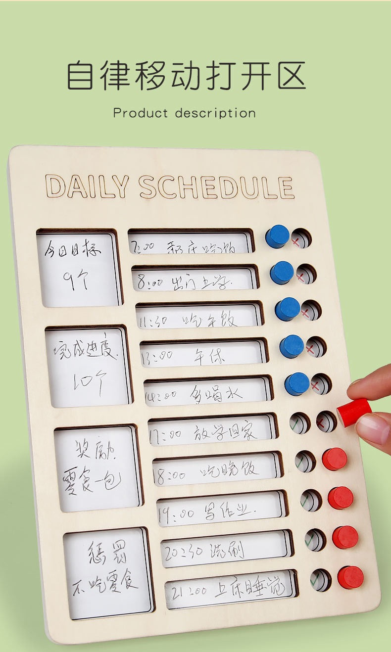 Organizador de Rutinas Diarias de Madera para Niños