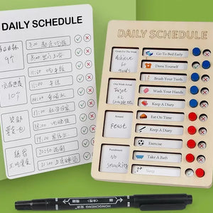 Organizador de Rutinas Diarias de Madera para Niños