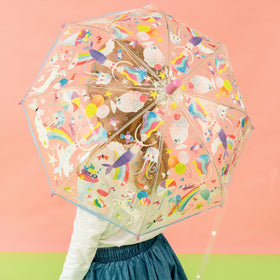 Paraguas Transparente - Fantasía | Cambia de Color con la Lluvia