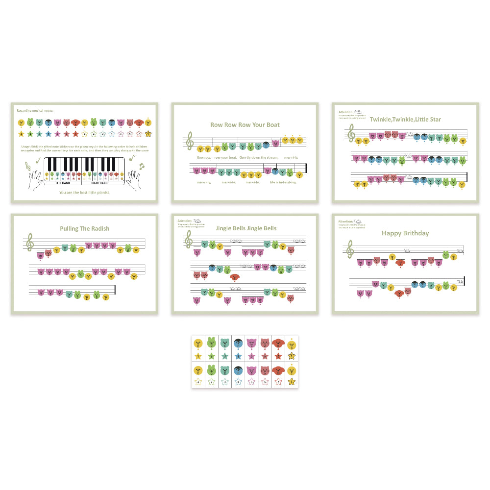 Piano Infantil de Madera con Libro de partituras ilustradas