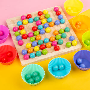 Juego de Pinzas con Bolitas de Colores Montessori