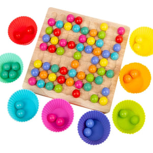 Juego de Pinzas con Bolitas de Colores Montessori