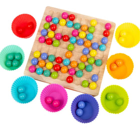 Juego de Pinzas con Bolitas de Colores Montessori