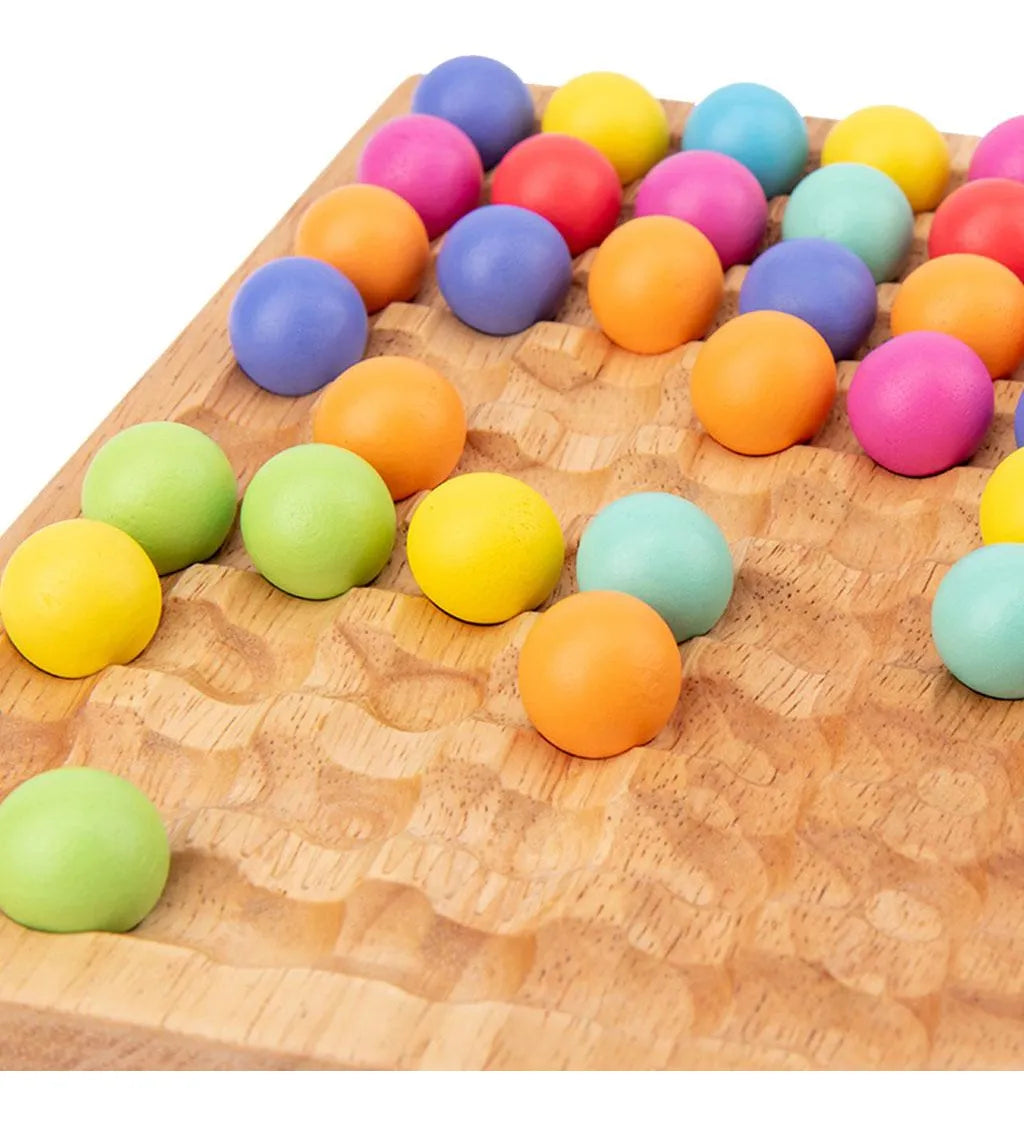 Juego de Pinzas con Bolitas de Colores Montessori